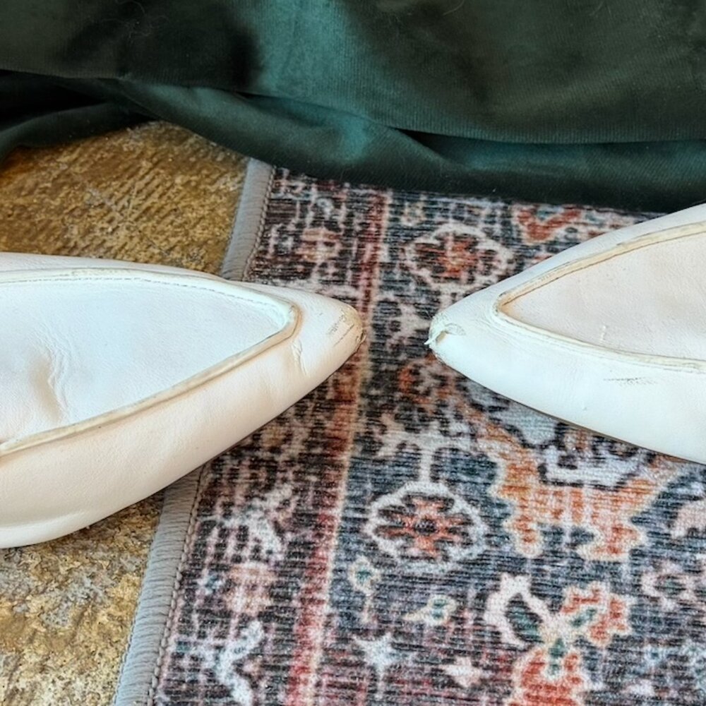 Lulus Emmy White Pointed Loafers - Size 6.5 - Picture 6 of 7